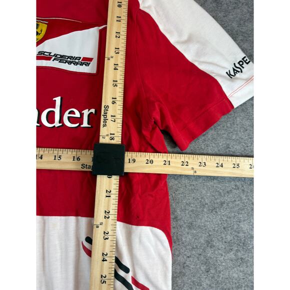 Puma Scuderia Ferrari F1 Racing T Shirt Mens XL Red Colorblock Santander Pirelli - Picture 6 of 8